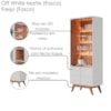 Cristaleira 4 Portas Noronha 183x72 cm Off White Matte Freijo Colibri