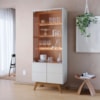 Cristaleira 4 Portas Noronha 183x72 cm Off White Matte Freijo Colibri