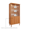 Cristaleira 4 Portas Vidro 176X85 cm MDF Cinamomo MOLCI