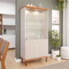 Cristaleira 4 Portas Vidro 176X85 cm MDF Cinamomo Off White MOLCI