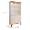 Cristaleira 4 Portas Vidro 176X85 cm MDF Cinamomo Off White MOLCI
