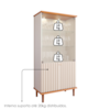 Cristaleira 4 Portas Vidro 176X85 cm MDF Cinamomo Off White MOLCI
