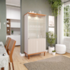 Cristaleira 4 Portas Vidro 176X85 cm MDF Cinamomo Off White MOLCI