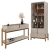 Cristaleira 4 Portas Vidro e Aparador 4 Portas 2 Gavetas Lizz Off White Cedro DCASA