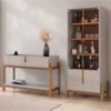 Cristaleira 4 Portas Vidro e Aparador 4 Portas 2 Gavetas Lizz Off White Cedro DCASA