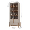 Cristaleira 4 Portas Vidro e Aparador 4 Portas 2 Gavetas Lizz Off White Cedro DCASA