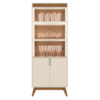 Cristaleira 4 Portas Vidro LED 180x70 cm Paraty Off White Amendoa MOBLER