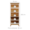 Cristaleira 4 Portas Vidro LED 180x70 cm Paraty Off White Amendoa MOBLER