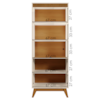 Cristaleira 4 Portas Vidro LED 180x70 cm Paraty Off White Amendoa MOBLER