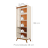 Cristaleira 4 Portas Vidro LED 180x70 cm Paraty Off White Canela MOBLER
