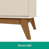 Cristaleira 4 Portas Vidro LED 180x70 cm Paraty Off White Canela MOBLER