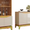 Cristaleira E Balcao Buffet Joile Cedro Off White DJ MOVEIS