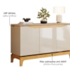 Cristaleira E Balcao Buffet Joile Cedro Off White DJ MOVEIS