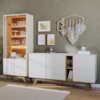 Cristaleira e Balcão Buffet Noronha Off White Matte Freijo Colibri