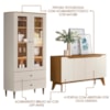 Cristaleira Liz E Buffet Quartzo Para Sala Off White Nature Henn