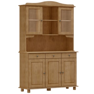 Cristaleira Madeira Maciça 5 Portas 129 cm 8925 Freijo Milani Store Cristaleira Madeira Maciça 5 Portas 129 cm 8925 Freijo Milani Store