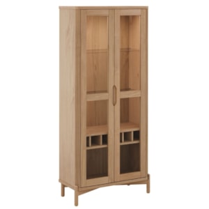 Cristaleira Madeira Macica Taeda 2 Portas Com LED 180x80 cm 3313U Tauari Festra