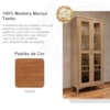 Cristaleira Madeira Macica Taeda 2 Portas Com LED 180x80 cm 3313U Tauari Festra