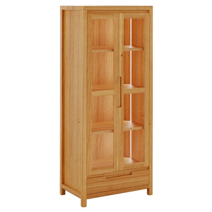 Cristaleira Madeira Macica Taeda Com LED 190X80 cm 1554N Rustico Claro Festra