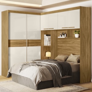 Dormitorio Modulado Casal 6 Portas FL0270 Freijo Off White Moval Dormitorio Modulado Casal 6 Portas FL0270 Freijo Off White Moval