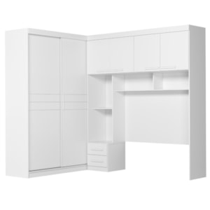 Dormitorio Modulado Casal 6P 242X173 cm Florenca Branco Moval