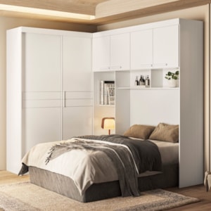 Dormitorio Modulado Casal 6P 242X173 cm Florenca Branco Moval