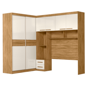 Dormitorio Modulado Casal 6P 242X173 cm Florenca Freijo Off White Moval