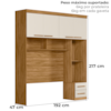 Dormitorio Modulado Casal 6P 242X173 cm Florenca Freijo Off White Moval