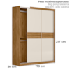 Dormitorio Modulado Casal 6P 242X173 cm Florenca Freijo Off White Moval