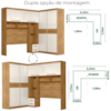 Dormitorio Modulado Casal 6P 242X173 cm Florenca Freijo Off White Moval
