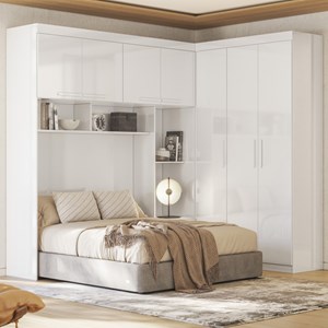 Dormitorio Modulado Casal 7 Portas 0320 Branco Moval