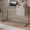 Escrivaninha 2 Gavetas 120 cm P1012 Arenas Dourado PP Milani Store