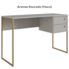 Escrivaninha 2 Gavetas 120 cm P1012 Arenas Dourado PP Milani Store