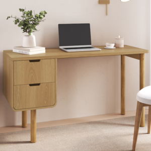 Escrivaninha 2 Gavetas 136 cm Pes Madeira Maciça 28106 Hanover Artesano