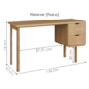 Escrivaninha 2 Gavetas 136 cm Pes Madeira Maciça 28106 Hanover Artesano