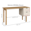 Escrivaninha 2 Gavetas 136 cm Pes Madeira Maciça 28106 Hanover Off White Artesano