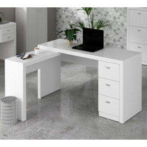 Escrivaninha De Canto Reversível ME4101 Branco Tecno Mobili Escrivaninha De Canto Reversível ME4101 Branco Tecno Mobili