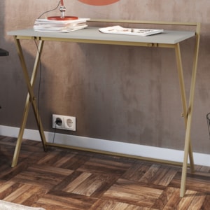 Escrivaninha Dobravel Estilo Industrial P1022 Arenas Dourado PP