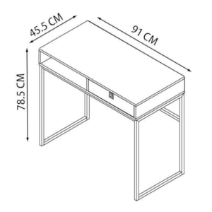 Escrivaninha Estilo Industrial 1 Gaveta OF004 Mel Grafite PP Milani Store