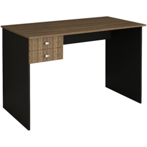 Escrivaninha Mesa Escritorio 2 gavetas ME4165 Nogal Preto Tecno Mobili Escrivaninha Mesa Escritorio 2 gavetas ME4165 Nogal Preto Tecno Mobili