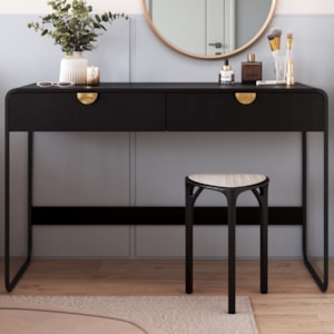 Escrivaninha Organico 2 Gavetas 125 cm 28067 Nero Preto Artesano