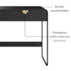 Escrivaninha Organico 2 Gavetas 125 cm 28067 Nero Preto Artesano