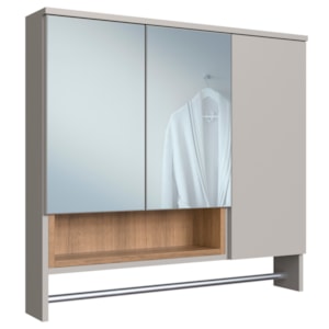Espelheira Com Toalheiro 3 Portas 80 cm ES9002 Mell Arenas FAEM Espelheira Com Toalheiro 3 Portas 80 cm ES9002 Mell Arenas FAEM