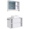Espelheira e Gabinete Suspenso com Cuba 80cm Branco PRODDY