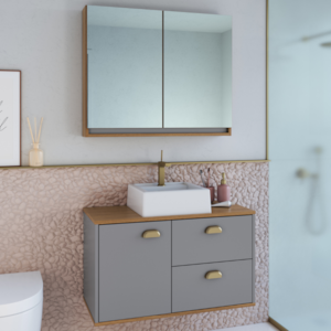 Espelheira Gabinete Suspenso Com Cuba Branca MDF Livia Freijo Urbi FAEM