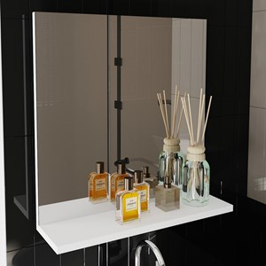 Espelheira Para Banheiro 1 Prateleira BN3642 Branco Tecno Mobili