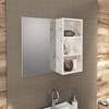 Espelheira Para Banheiro 3 Nichos BN3609 Marmore Branco Tecno Mobili