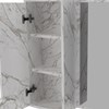 Espelheira Para Banheiro 60 cm 1 Porta BN3648 Marmore Branco Tecno Mobili