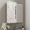 Espelheira Para Banheiro 60 cm 1 Porta BN3648 Marmore Branco Tecno Mobili