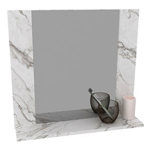 Espelheira Para Banheiro BN3610 Marmore Branco Tecno Mobili